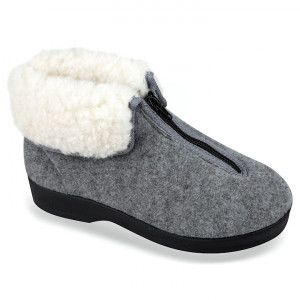 Ghete imblanite, lana naturala, pentru femei, Mjartan 8075-T11 gri