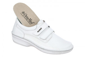Pantofi confort, piele, dama OrtoMed 3740 012-P53W albi