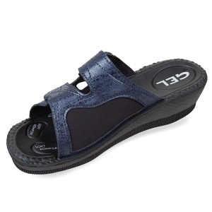 Papuci confort, calapod lat, bleumarin, dama, Mjartan 2817-S73