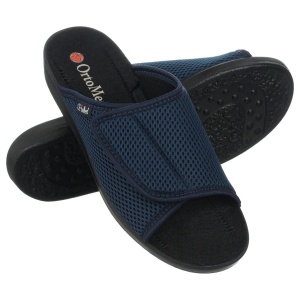 Papuci de casa, confort, reglabili, OrtoMed 517-T99 bleumarin