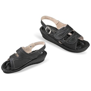 Sandale confort, calapod lat, negre, pentru femei Mjartan 2815-G17