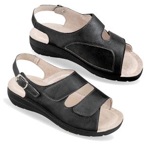 Sandale confort, pentru femei, OrtoMed 2606-G17 negre