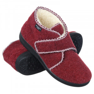 Ghete de casa imblanite pentru femei, Mjartan 815-T05 bordo calapod lat