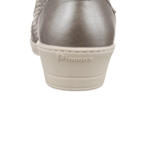 Pantofi confort, din piele cu perforatii, dama, Pinosos 6951-P39 titan calcai personalizat