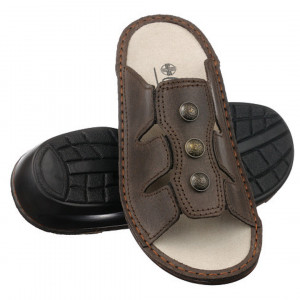 Papuci confort, piele, OrtoMed 3709-012-P78 Maro