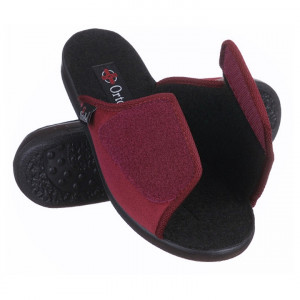 Papuci de casa, confort, dama OrtoMed 517-T70L bordo