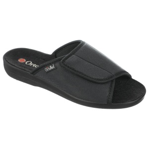 Papuci de casa, confort, stretch, pentru femei, OrtoMed 517-S97 negru