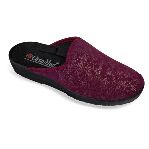 Saboti de casa, confort, dama OrtoMed 6057-S152 bordo