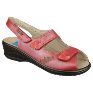 Sandale confort, piele naturala, PodoWell Dina rosu