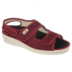 Sandale confort, trei barete reglabile, dama, OrtoMed 535-T16 bordo