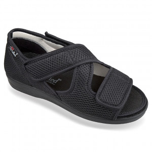 Sandale confort, ultra reglabile, OrtoMed 529-T21 negru