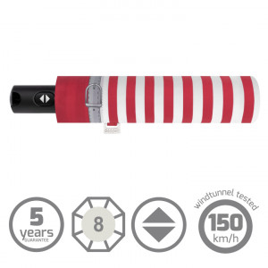 Umbrela ploaie dama Doppler CarbonSteel Delight dungi rosii
