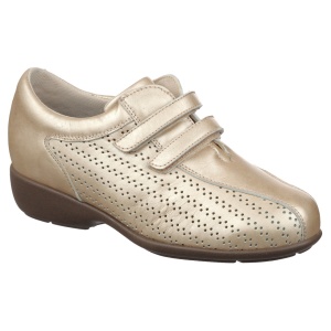 Pantofi confort, din piele cu perforatii, dama, Pinosos 5945-P-H aurii