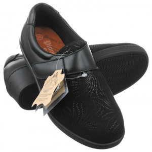 Pantofi confort, piele si stretch, pentru femei, Pinosos 7334 negri