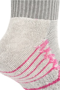 Sosete flausate, cu 7% fir de argint pur, Bonny Silver 303K, gri cu fucsia