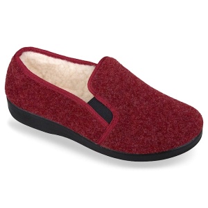 Pantofi de casa, imblaniti lana, pentru femei, Mjartan 823-T05 bordo