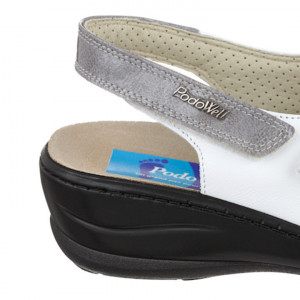 Sandale confort, piele naturala, PodoWell Damia alb