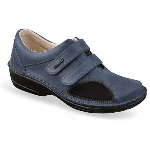 Pantofi confort, piele si stretch, dama, OrtoMed 3750-P67 bleumarin