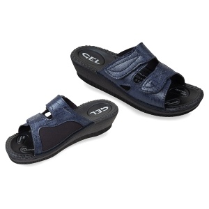 Papuci confort, calapod lat, bleumarin, dama, Mjartan 2817-S73
