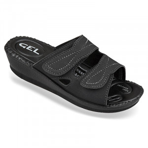 Papuci confort, cu stretch, negri, dama, Mjartan 2817-N18 