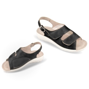 Sandale confort, pentru femei, OrtoMed 2606-G17 negre