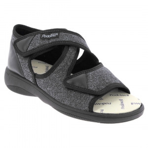 Sandale ortopedice, ultra-reglabile, PodoWell Atlas negru