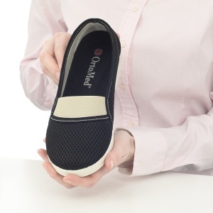 Balerini confort, calapod lat, OrtoMed 6087-T21-W negri