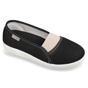 Balerini confort, calapod lat, OrtoMed 6087-T21-W negri