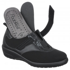 Pantofi confort, stretch, negri, dama, PodoWell Siana