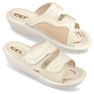 Papuci confort, calapod lat, Mjartan 2817-G09 crem
