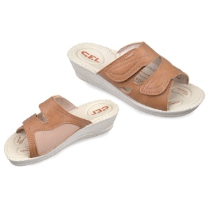 Papuci confort, calapod lat, Mjartan 2817-G19-S64 maro