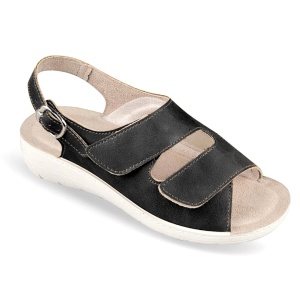 Sandale confort, pentru femei, OrtoMed 2606-G17 negre