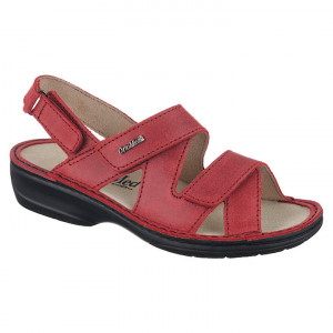 Sandale confort, piele, dama, OrtoMed 3705 012-P84 rosii