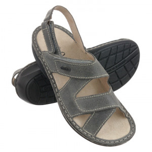 Sandale confort, piele, gri, dama, OrtoMed 3705 012-P65