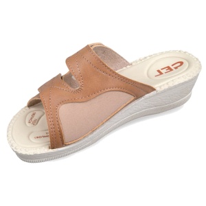 Papuci confort, calapod lat, Mjartan 2817-G19-S64 maro