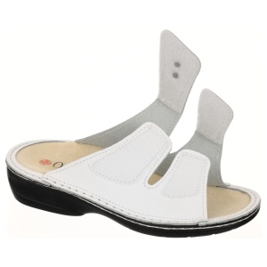 Papuci confort, piele naturala, dama, OrtoMed 3700-P20 alb