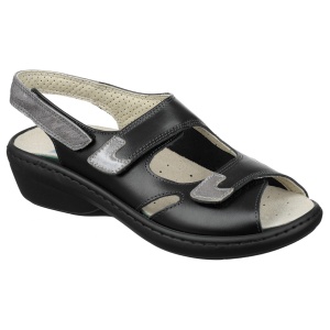 Sandale confort, piele naturala, PodoWell Damia negru