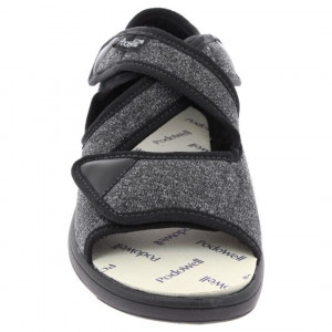 Sandale confort, ultra-reglabile, PodoWell Atlas negru