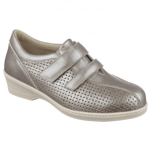 Pantofi confort, din piele cu perforatii, dama, Pinosos 6951-P39 titan
