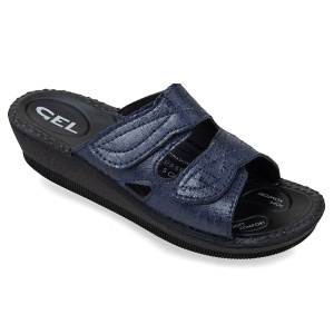 Papuci confort, calapod lat, bleumarin, dama, Mjartan 2817-S73