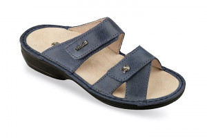 Papuci confort, piele, OrtoMed 3702-012-P67 bleumarin