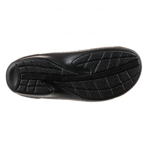 Papuci confort, piele si stretch, OrtoMed 3701-012-P134 negru