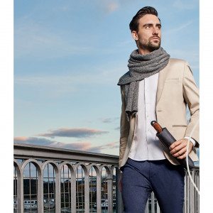 Umbrela de ploaie, diametru mare, Doppler Business XM negru imprimeu geometric gri