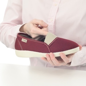 Balerini confort, calapod lat, dama, OrtoMed 6087-T16 bordo
