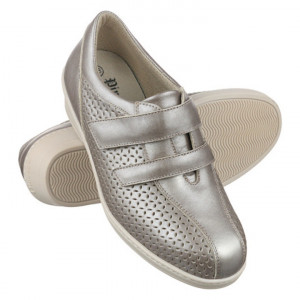 Pantofi confort, din piele cu perforatii, dama, Pinosos 6951-P39 titan