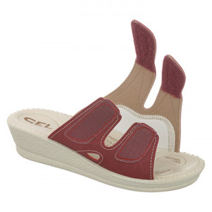 Papuci confort, cu stretch, bordo, dama, Mjartan 2817-N16