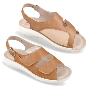 Sandale confort, pentru femei, OrtoMed 2606-G19 bej