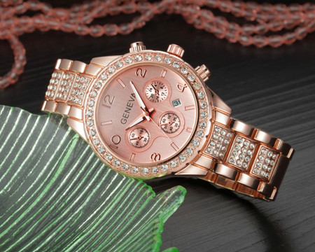 Ceas de dama Geneva Polimnia rose gold