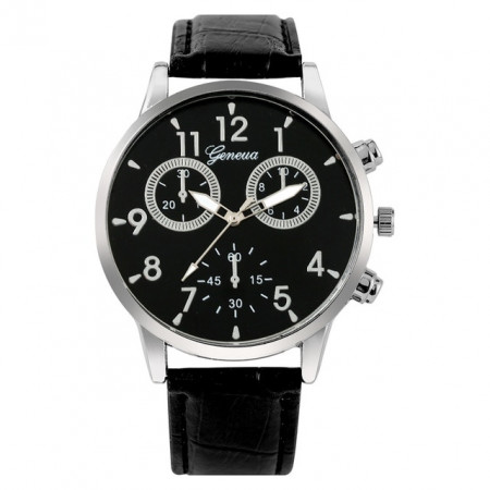 Set cadou cu ceas barbatesc Geneva Royal argintiu si doua bratari elegante