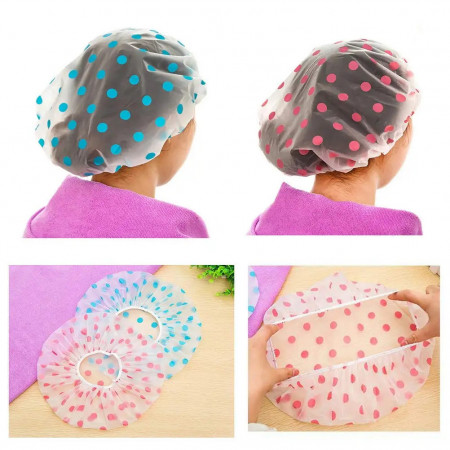 Casca pentru dus rezistenta la apa si ulei cu banda elastica, dimensiune universala, multicolor, 3 bucati